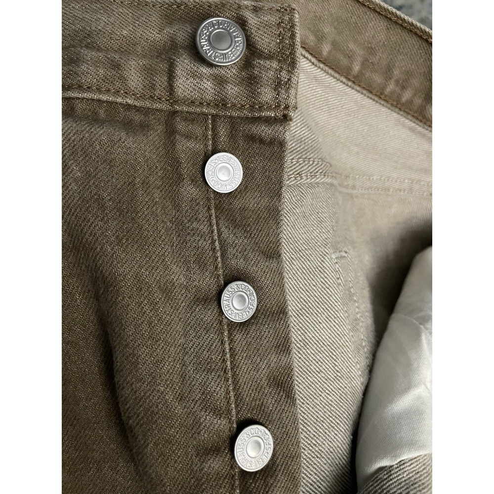 Levis Red Tag 501 Jeans Mens Original Button Fly Color Beige 36x30 Straight Fit - Picture 4 of 11